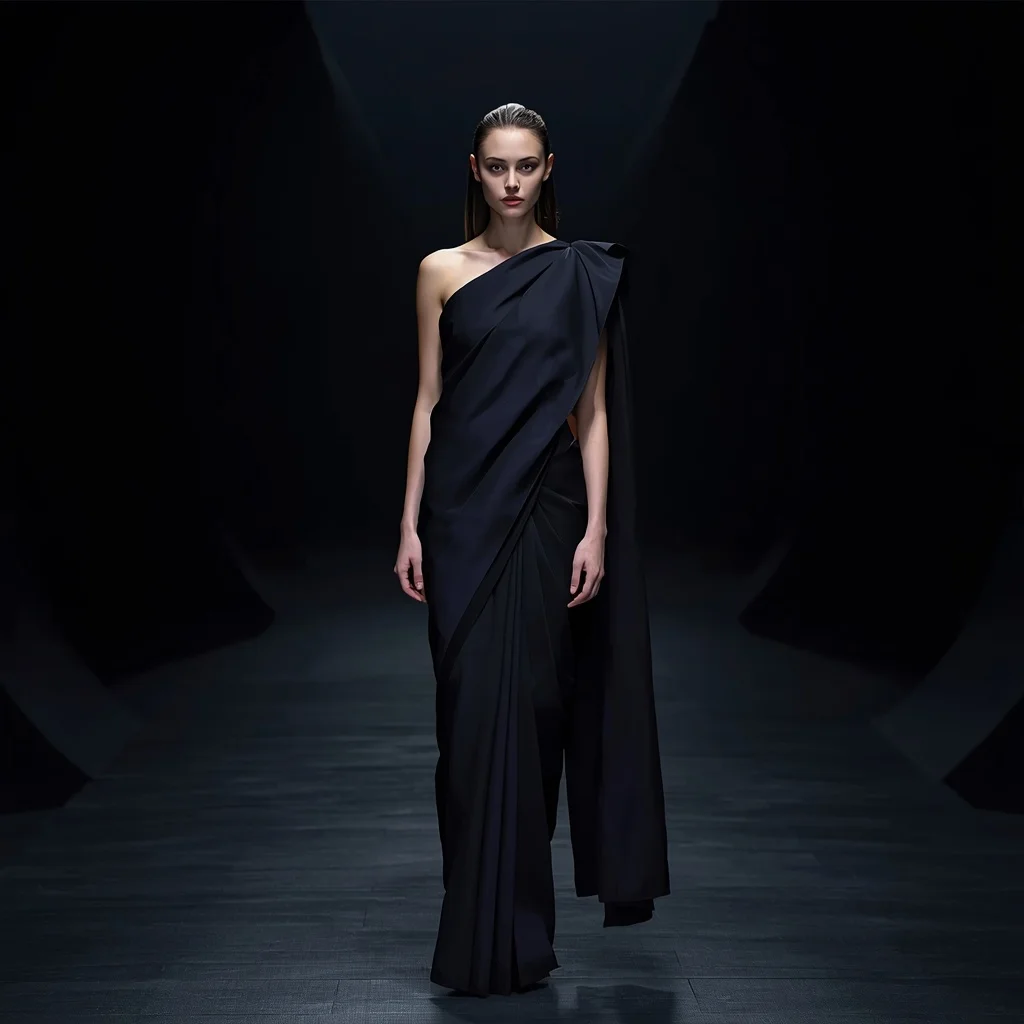 Zero Light Absorption Saree with Dark Energy Void Hall | Ai Gemini Prompt